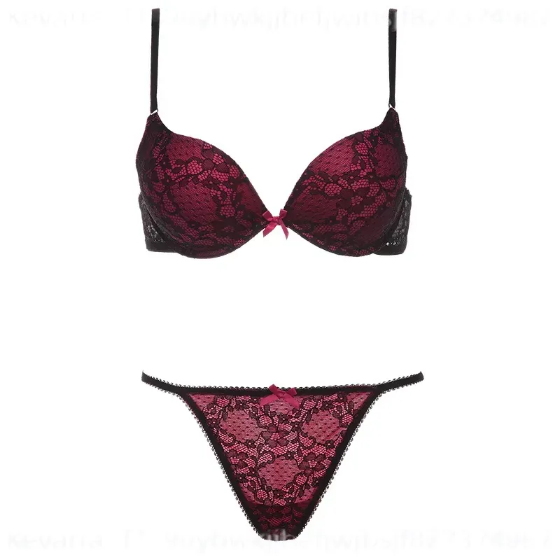 Women Cotton Deep V Lace Push  - Lace Bralette Set review and price